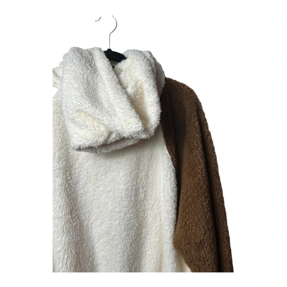 REVOLVE X PLUSH SHERPA COAT CREAM/BROWN IN COLOR SIZE XXL FULL ZIP/SNAPS BUTTONS - Picture 11 of 13